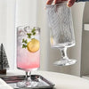 Luxe Stria Footed Glass
