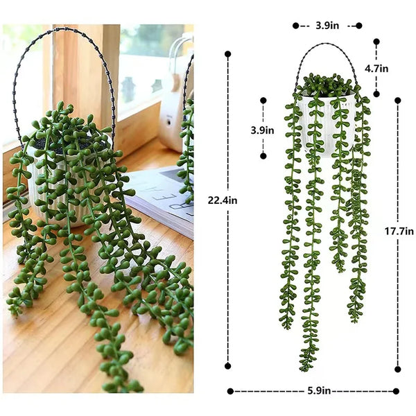 Artificial Faux Plant Vines Realistic Greenery Wall Shelf Home Decor