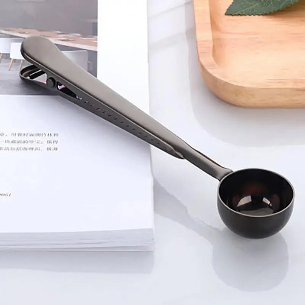 Elegant Espresso Spoon Clip And Coffee Bag Sealer Organizer