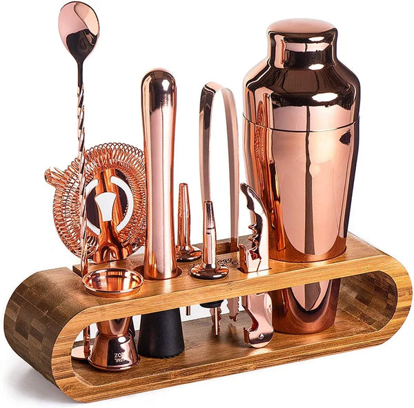 Luxury Metallic Home Bar Set With Elegant Cocktail Serving Tools