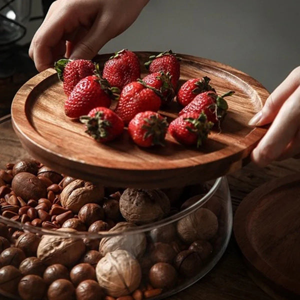 Natural Handcrafted Wooden Food Container For Eco Friendly Kitchen Storage