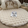 Soft Rabbit Faux Fur Round Rug Plush Luxurious Home Decor