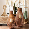 Indoor Outdoor Flameless Candlestick Floor Lantern With Flickering Led