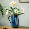 Elegant Blue Ceramic Pitcher Handcrafted Artisan Tableware Decor