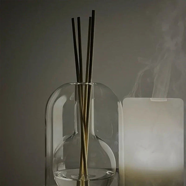 Premium Glass Hollow Aromatic Diffuser With Wood Base For Home Decor