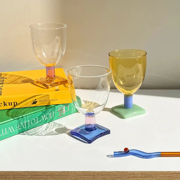 Charmed Colorblock Glass Goblet