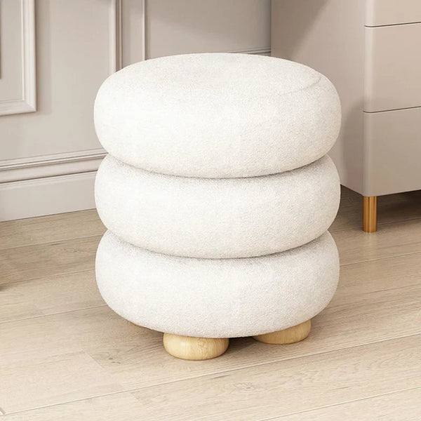 Macaron Velvet Swirl Ottoman Plush Cushion Footrest For Home
