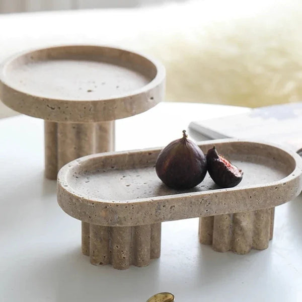 Faux Travertine Decorative Stands For Home Shelf Vase And Plant Display