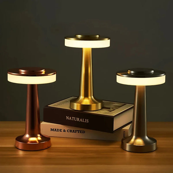 Modern Chrome Table Lamp For Bedroom Nightstand Desk Lighting