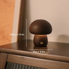 Wooden Mushroom Desk Lamp With Adjustable Warm Lighting