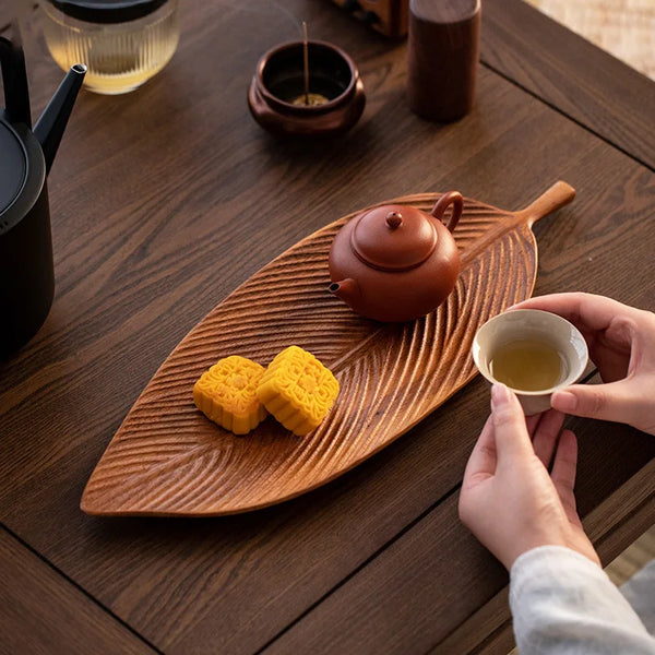 Eco Friendly Walnut Leaf Dinner Plates Natural Tableware