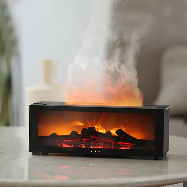Fireplace Aroma Diffuser Humidifier With Flame Effect And Remote Control