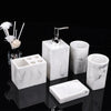 Milan Marble 5 Piece Bathroom Set Elegant Home Decor Accessories