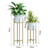 Elegant Metal Planters 2 Piece Set Indoor Outdoor Garden Decor