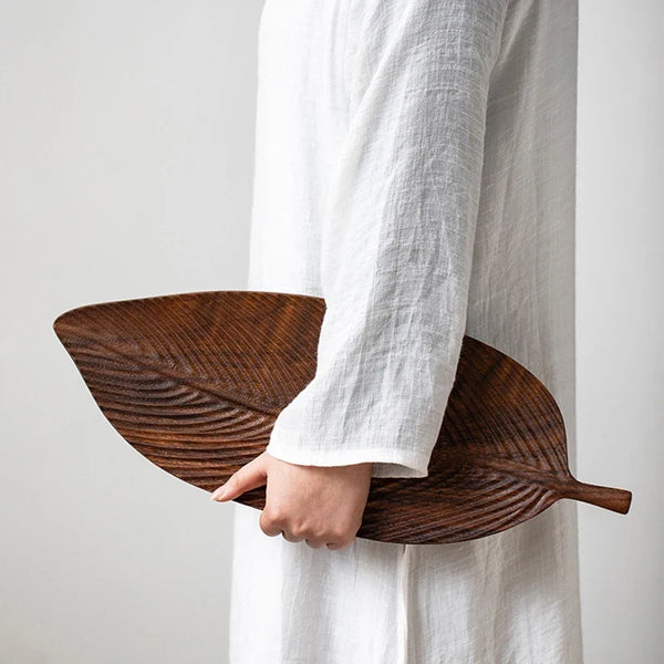 Eco Friendly Walnut Leaf Dinner Plates Natural Tableware