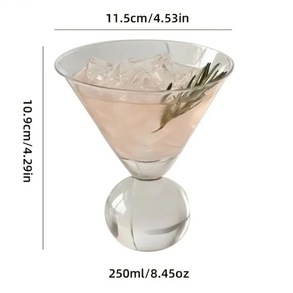 Elegant Crystal Globe Martini Glass Premium Cocktail Drinkware