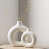 Halo Modern Ceramic Vase 2 Piece Set for Flowers and Home Decor