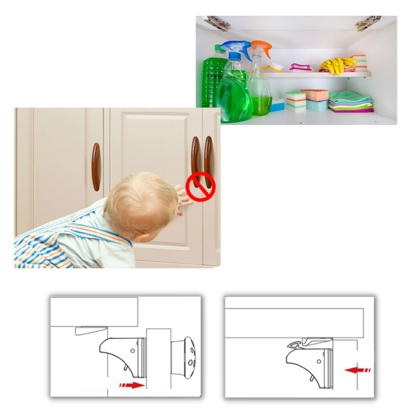 Premium Magnetic Cabinet Locks for Child Safety Four Pack