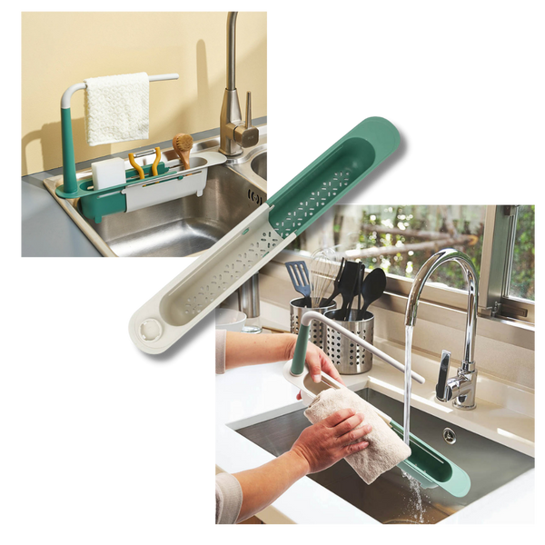 Extendable Sink Storage Rack For Flexible Kitchen Tool Organization