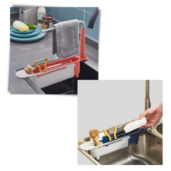 Extendable Sink Storage Rack For Flexible Kitchen Tool Organization
