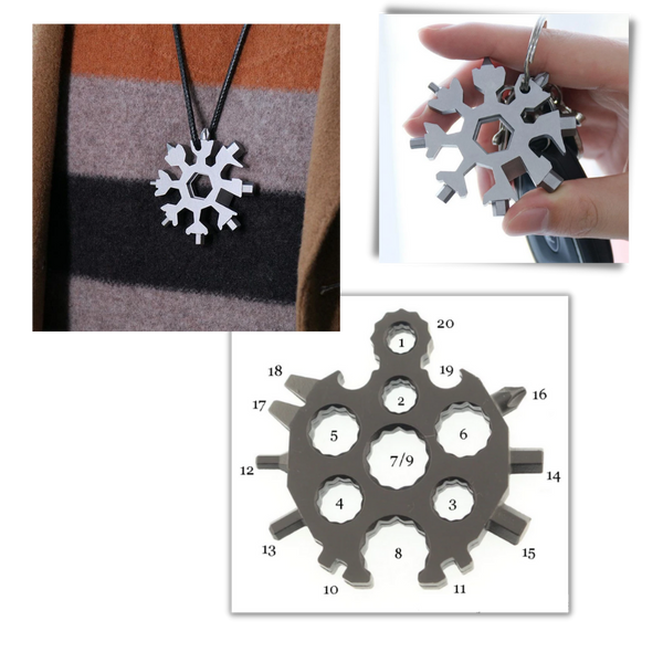 Stainless Snowflake Pocket Multitool With 18 Functions For Everyday Carry