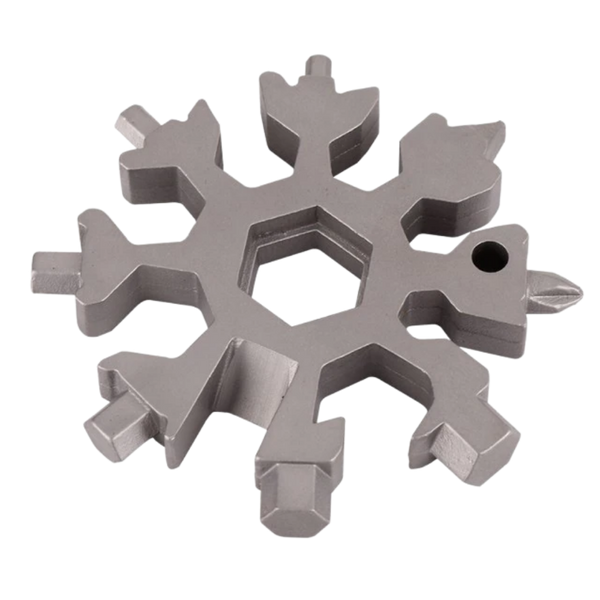 Stainless Snowflake Pocket Multitool With 18 Functions For Everyday Carry