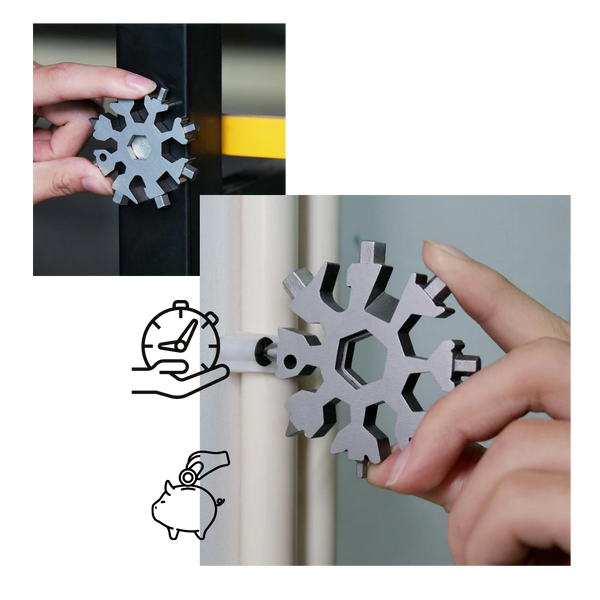 Stainless Snowflake Pocket Multitool With 18 Functions For Everyday Carry