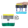 Two In One Detergent Dispenser With Sponge Holder For One Handed Dishwashing
