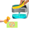 Two In One Detergent Dispenser With Sponge Holder For One Handed Dishwashing