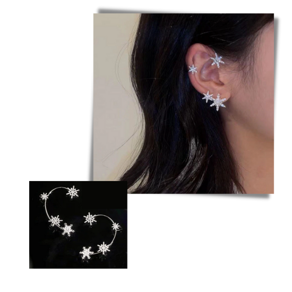 Zirconia Star Clip On Earrings All Day Comfort Hypoallergenic