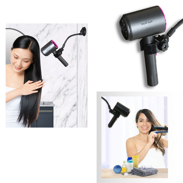 Hair Dryer Mount With Hands Free Operation For Smooth Blowouts