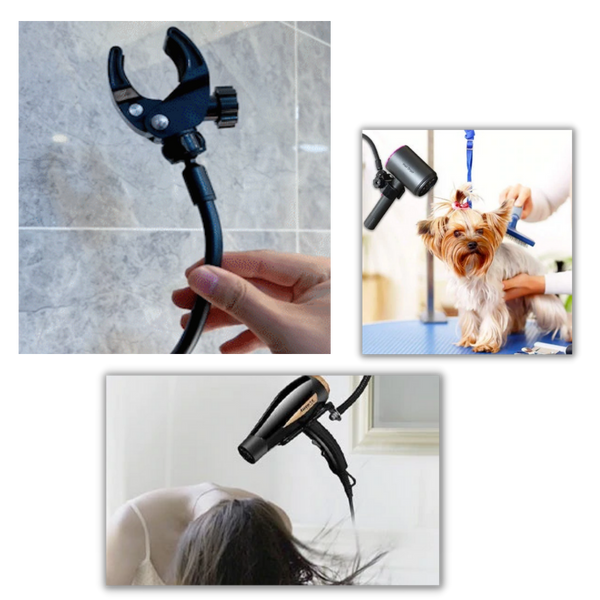 Hair Dryer Mount With Hands Free Operation For Smooth Blowouts