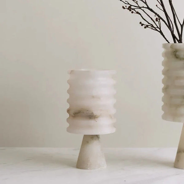 Exquisite Handcrafted White Onyx Flower Vase Home Decor