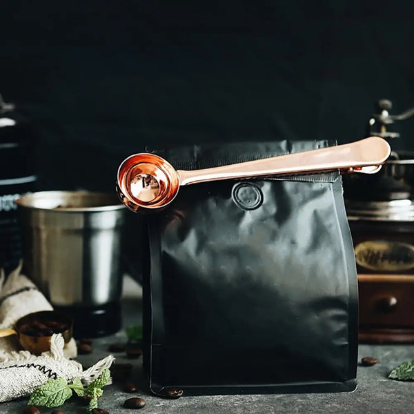 Elegant Espresso Spoon Clip And Coffee Bag Sealer Organizer