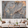 Blue Agate Wall Tapestry Polyester Canvas Fine Art Print Home Decor