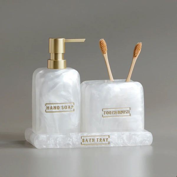 Luxury Pearl 3 Piece Bathroom Accessory Set For Elegant Decor