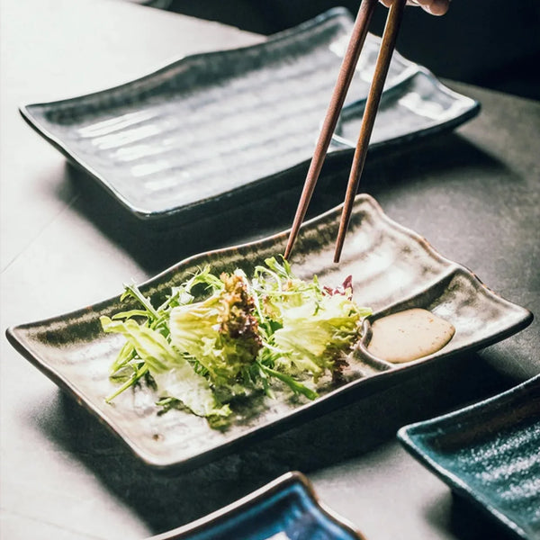 Artisan Ceramic Sushi Plates Elegant Handcrafted Dinnerware Set