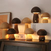 Wooden Mushroom Desk Lamp With Adjustable Warm Lighting