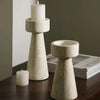 Faux Travertine Stone Candle Holder Decor Modern Home Accent