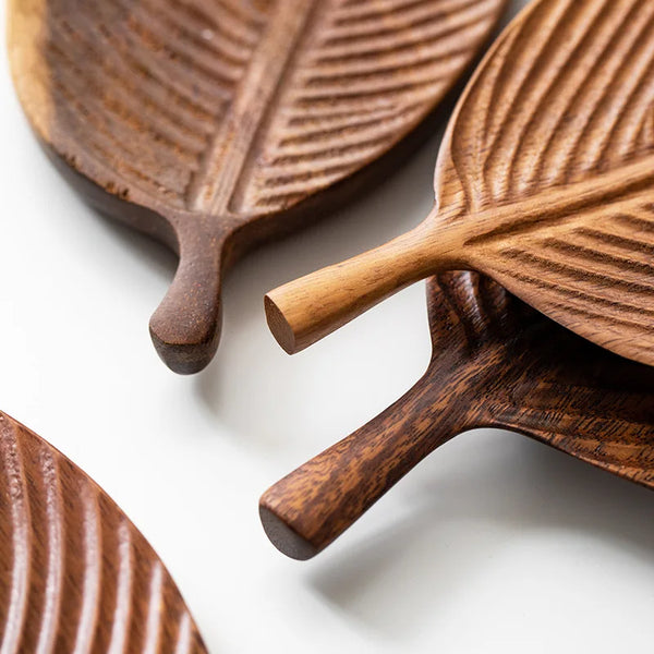Eco Friendly Walnut Leaf Dinner Plates Natural Tableware
