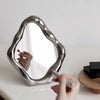 Handcrafted Wabi Sabi Wall Mirror Irregular Oval Design For Modern Home Decor