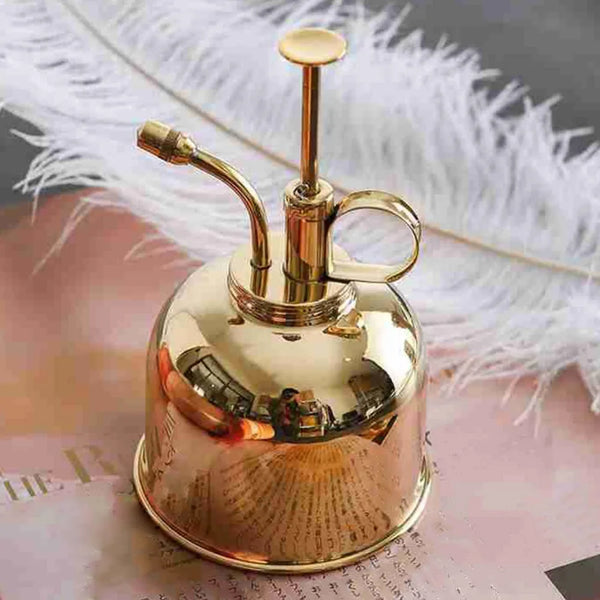 Premium Brass Gold Plant Spray Bottle Decorative Botanical Mist Sprayer