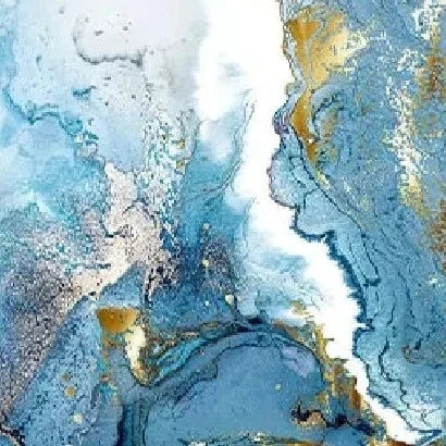 Elegant Blue Marble Canvas Wall Art For Modern Home Decor