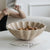 Floral Faux Travertine Decorative Bowl For Modern Home Centerpiece