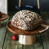 Rustic Natural Wood Food Stand For Kitchen Dining Serving Tabletop