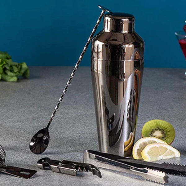 Luxury Metallic Home Bar Set With Elegant Cocktail Serving Tools