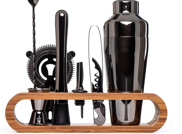 Luxury Metallic Home Bar Set With Elegant Cocktail Serving Tools