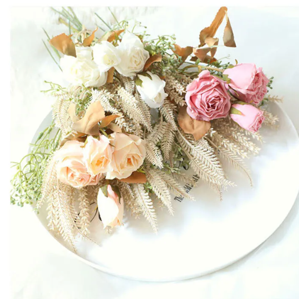 Premium Faux Dried Rose Bundle For Home Decor And Flower Arrangements
