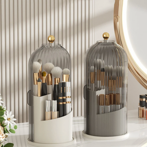 Rotating Acrylic Vanity Makeup Organizer With Dustproof Lid