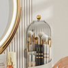 Rotating Acrylic Vanity Makeup Organizer With Dustproof Lid